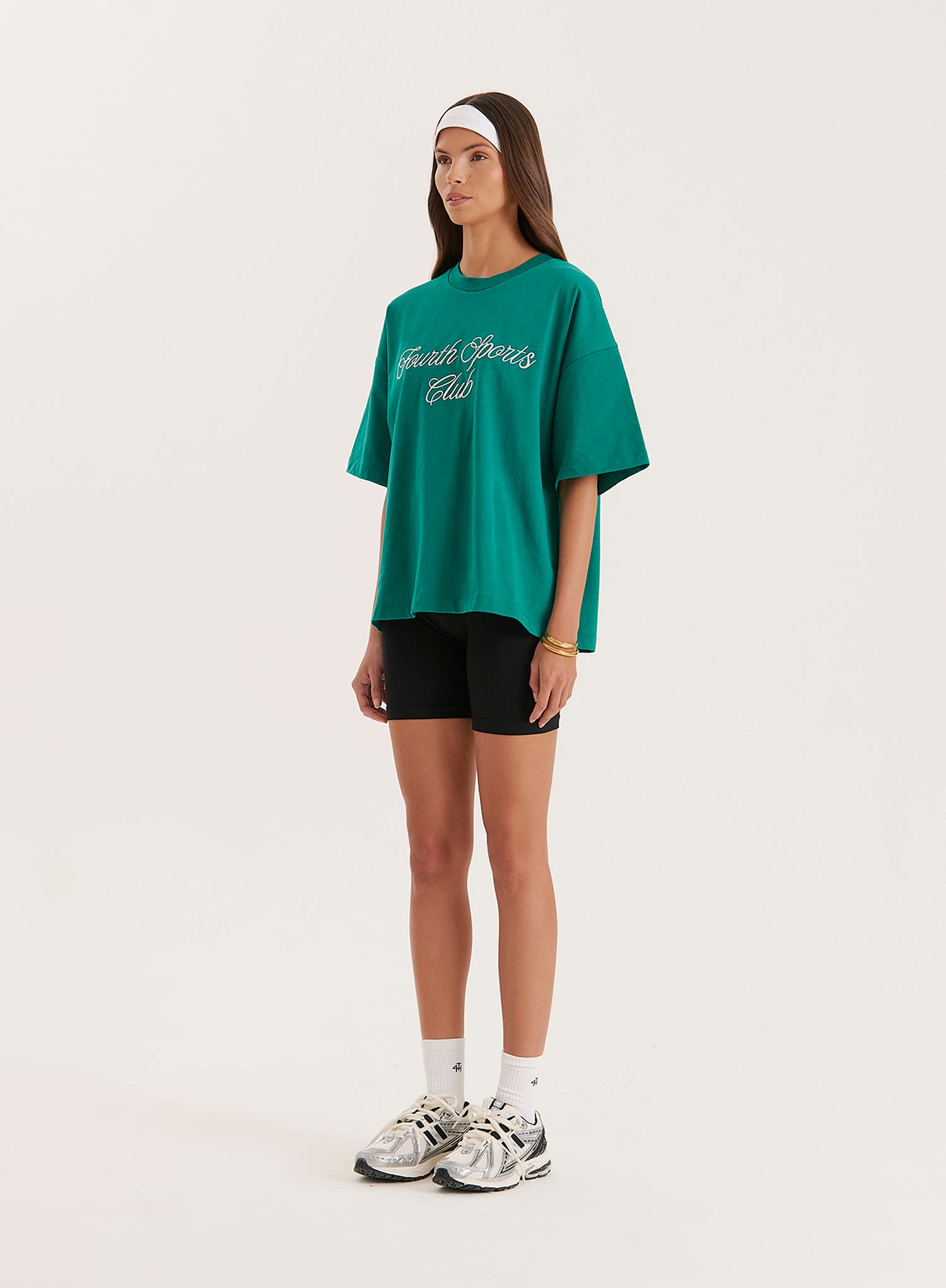 Green Sports Club Slogan Oversized T-Shirt